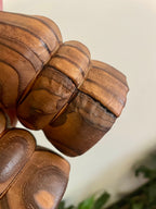 MCM Hand turned Wood Candlestick Holders S2