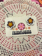 Retro Groovy Flower stud earrings