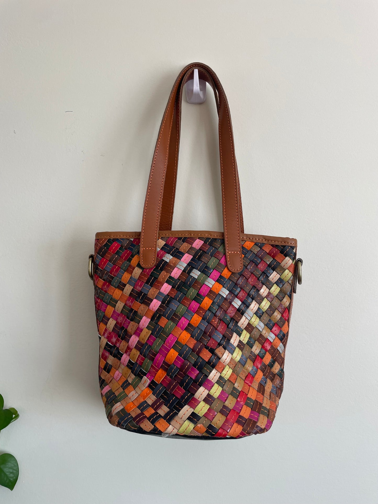 Woven Leather Patchwork Handbag