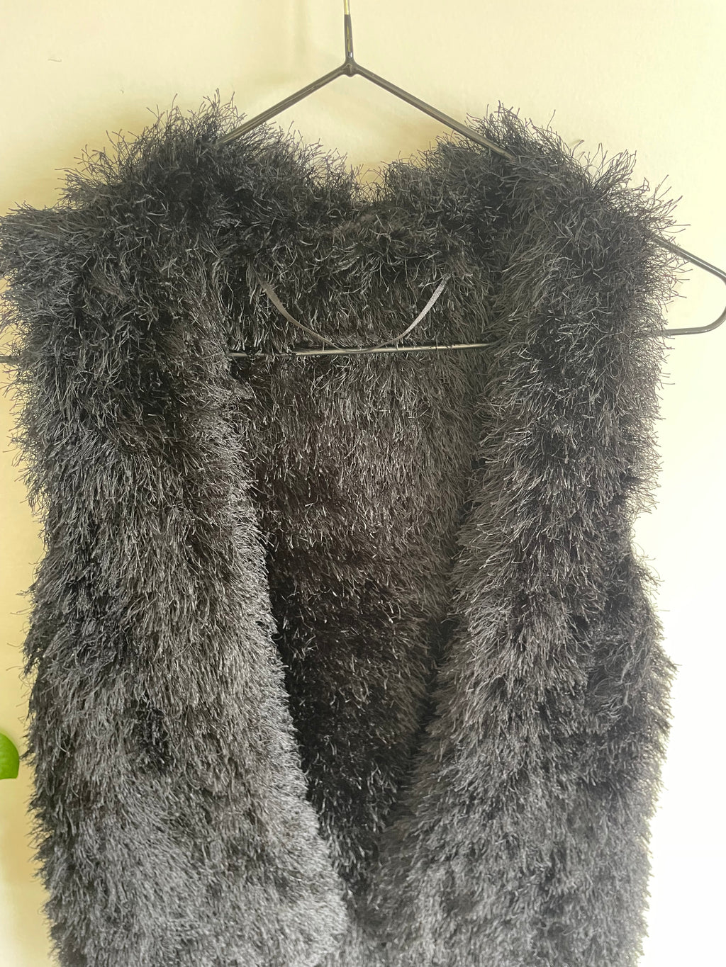 Black Faux Fur Vest Sz 14