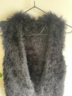 Black Faux Fur Vest Sz 14