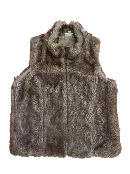 Brown Fur Zip up Vest