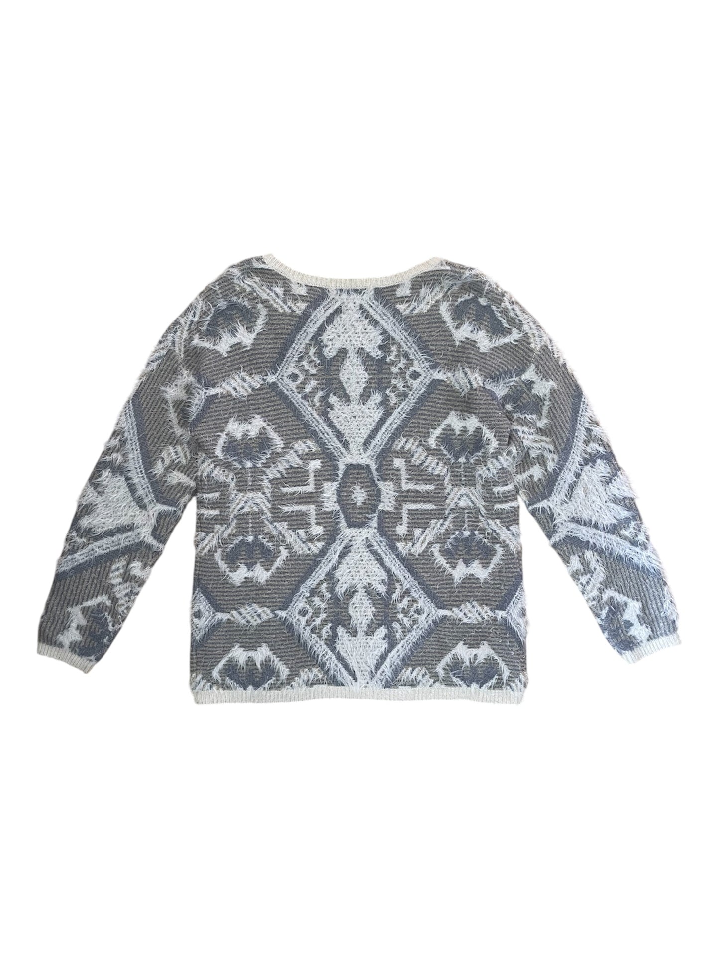 Geometric Textured Knit Grey Tonal Jumper