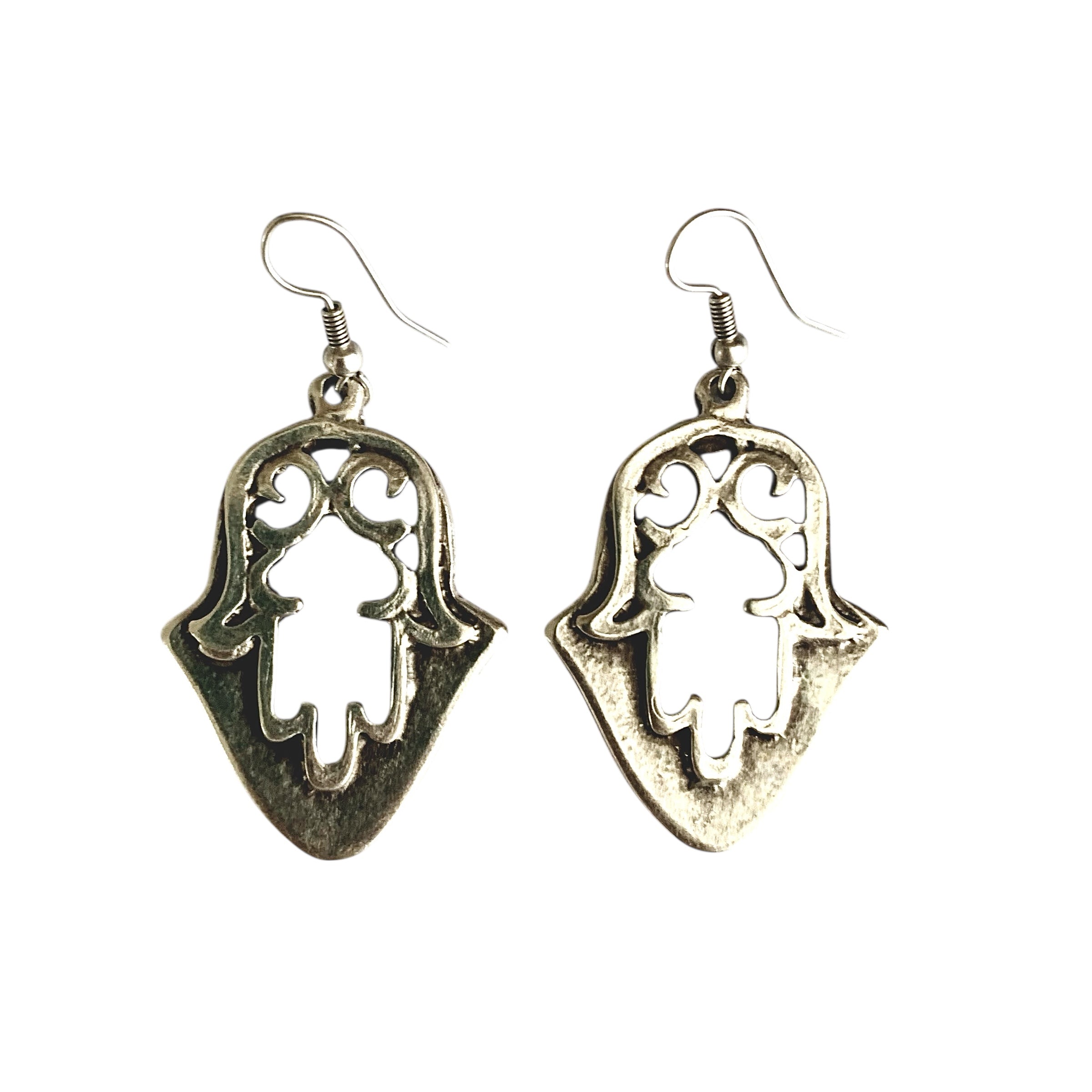 Turkish dangly hamsa hand earrings