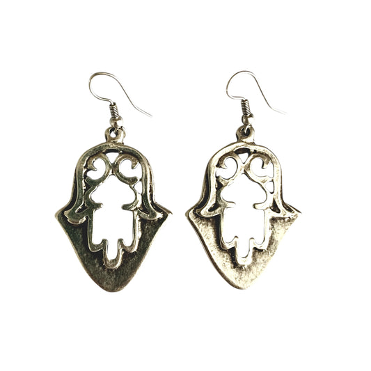 Turkish dangly hamsa hand earrings