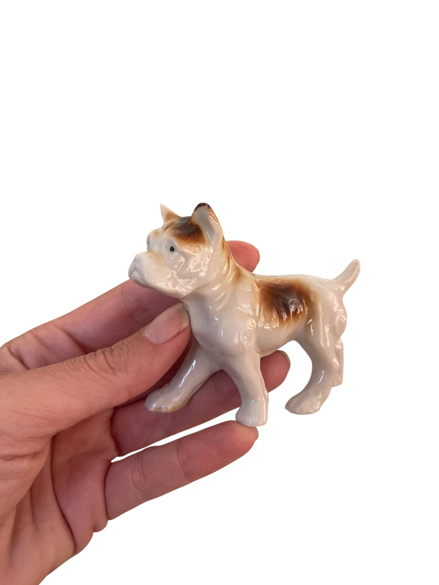 Vintage Porcelain Bulldog Kitsch Miniature figurine