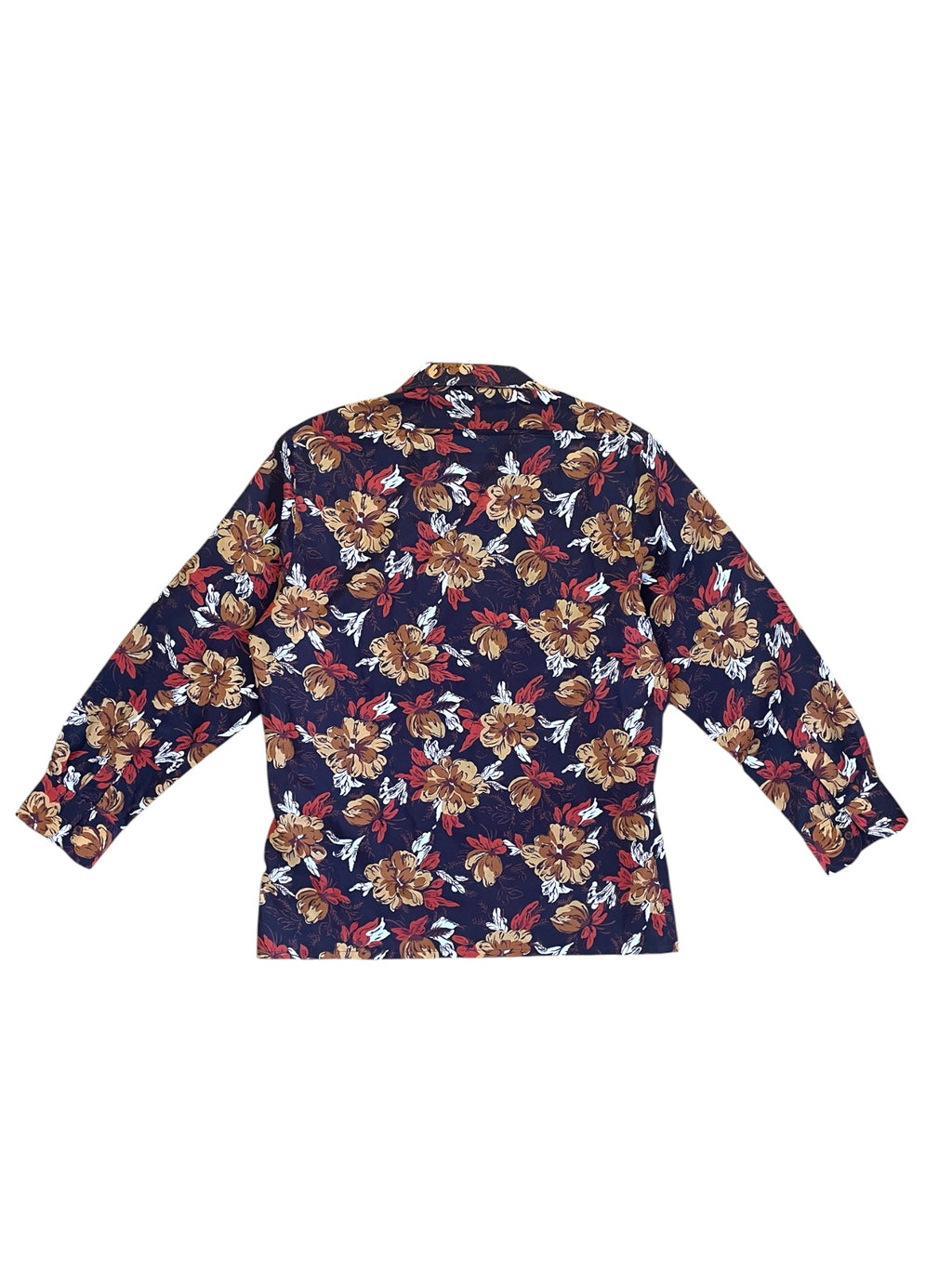 Vintage Warm Tone Floral Long Sleeve Blouse