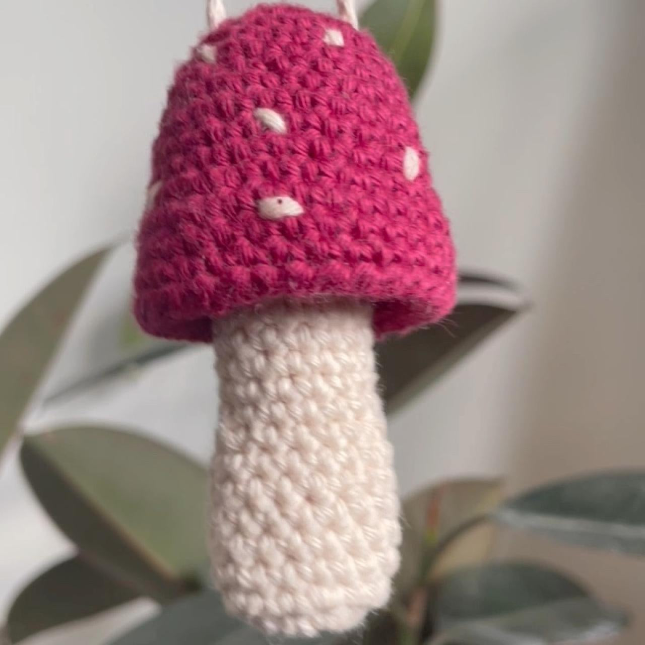 Crochet Mushroom Stash Necklace