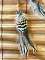 Feather & Hemp Hair Extension - Double Stranded Brown mix/Dragonfly