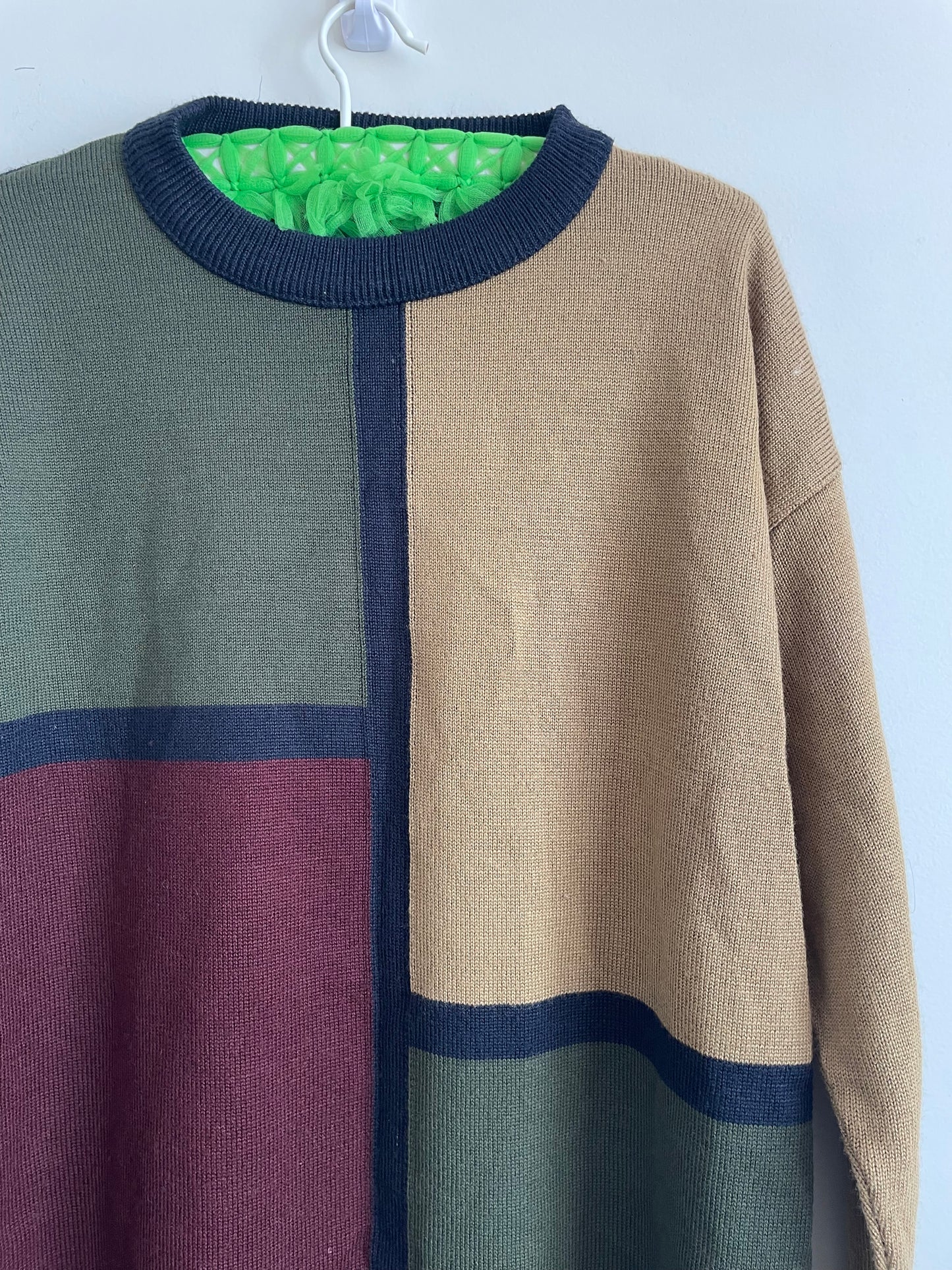 Colour Block Vintage 90s Knit Jumper