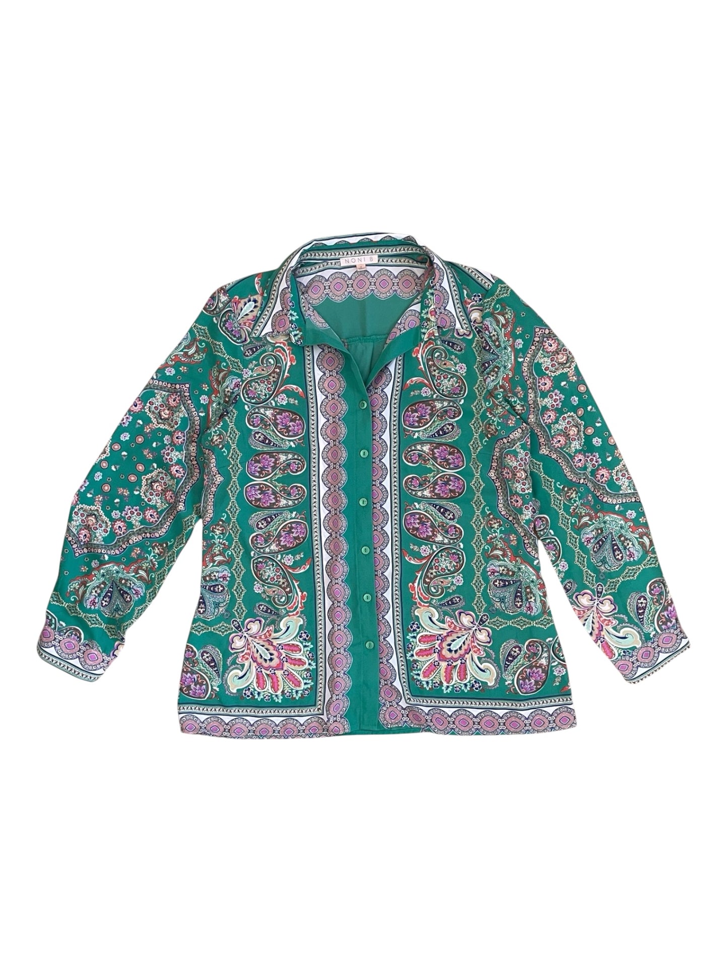 Retro Paisley Button up Blouse Sz 12