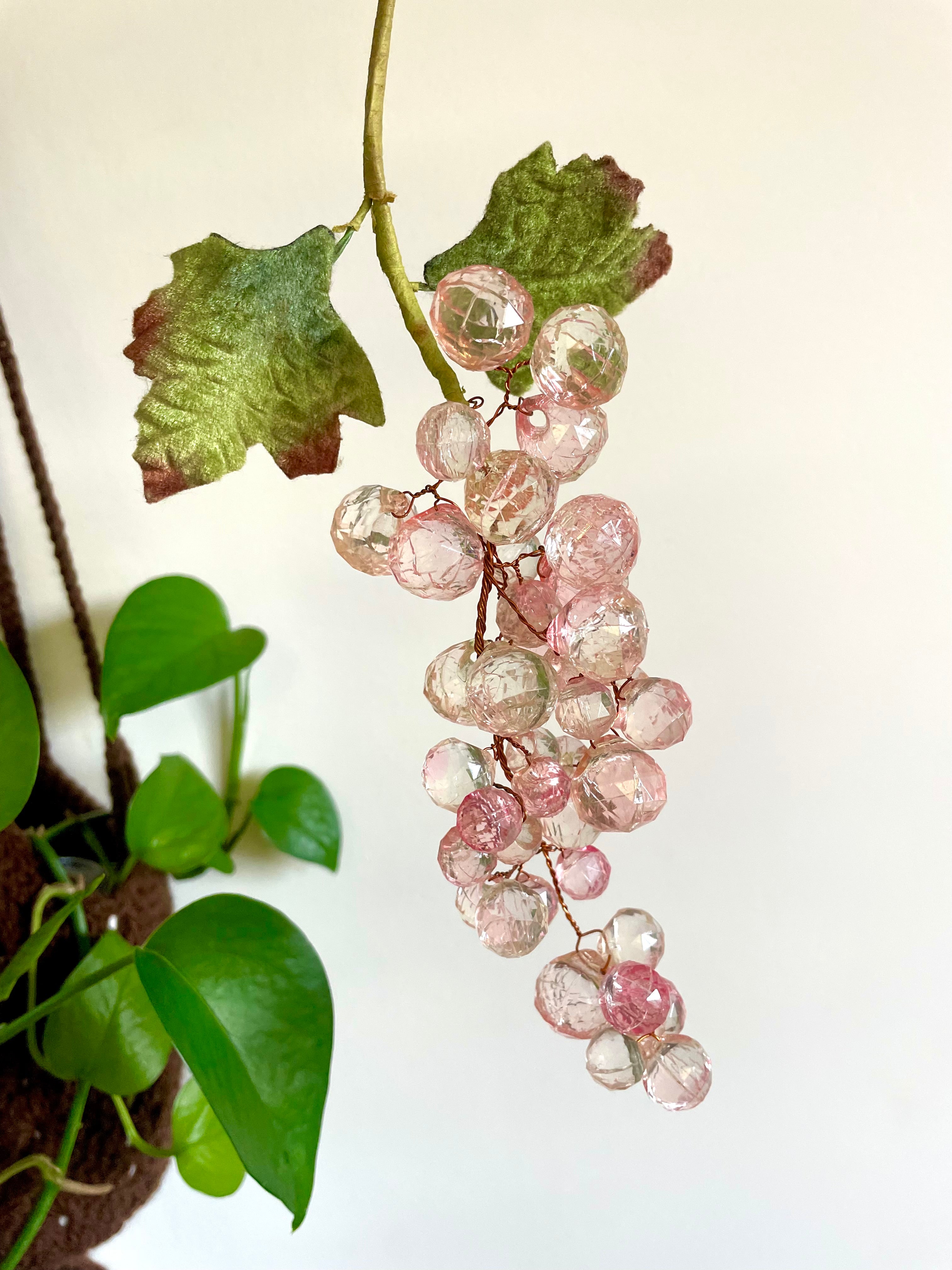 Vintage Lucite Pink Grape Cluster – 1960s