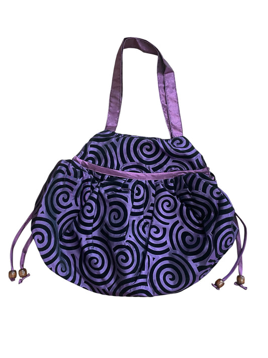 Short Strap Velvet Swirl Shell Hobo Bag