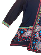 Bold pattern asymmetric mini dress/top