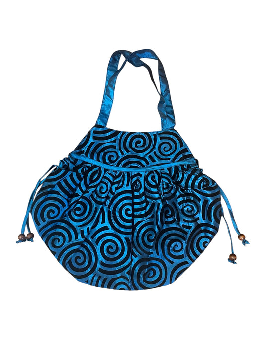 Short Strap Velvet Swirl Shell Hobo Bag