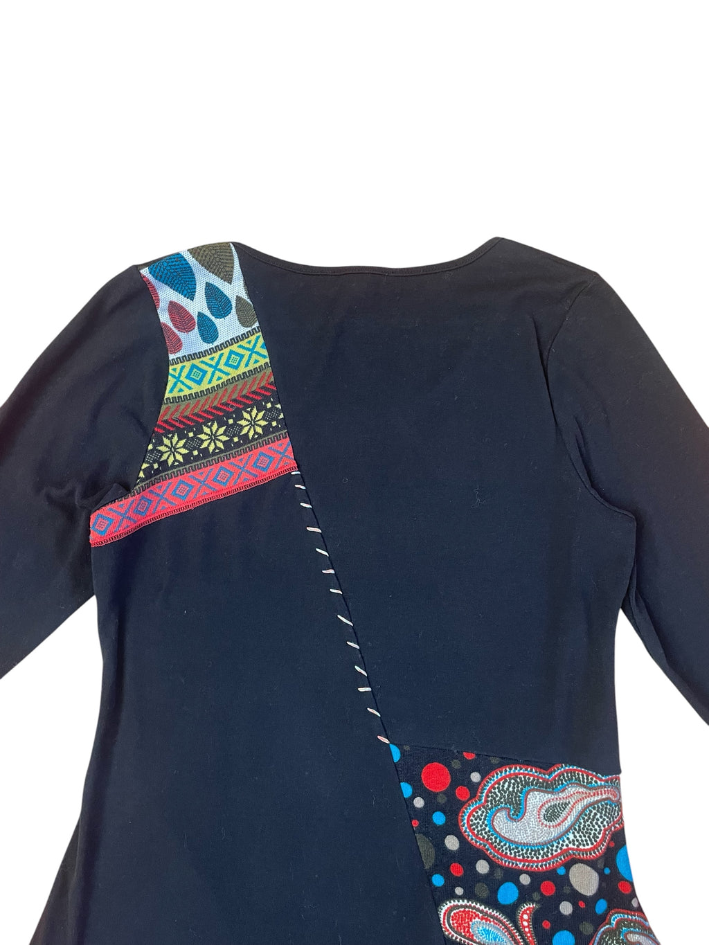 Bold pattern asymmetric mini dress/top