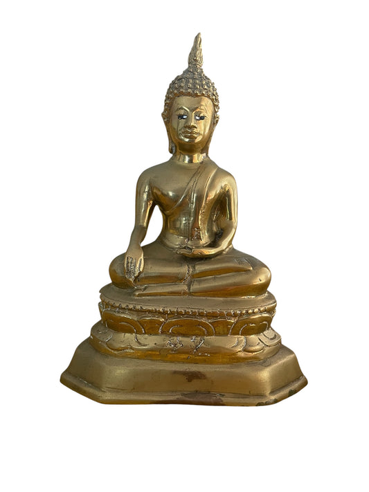 Hollow Brass Buddha Statue 17cm