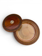 Wood look relish sectional tray with lid