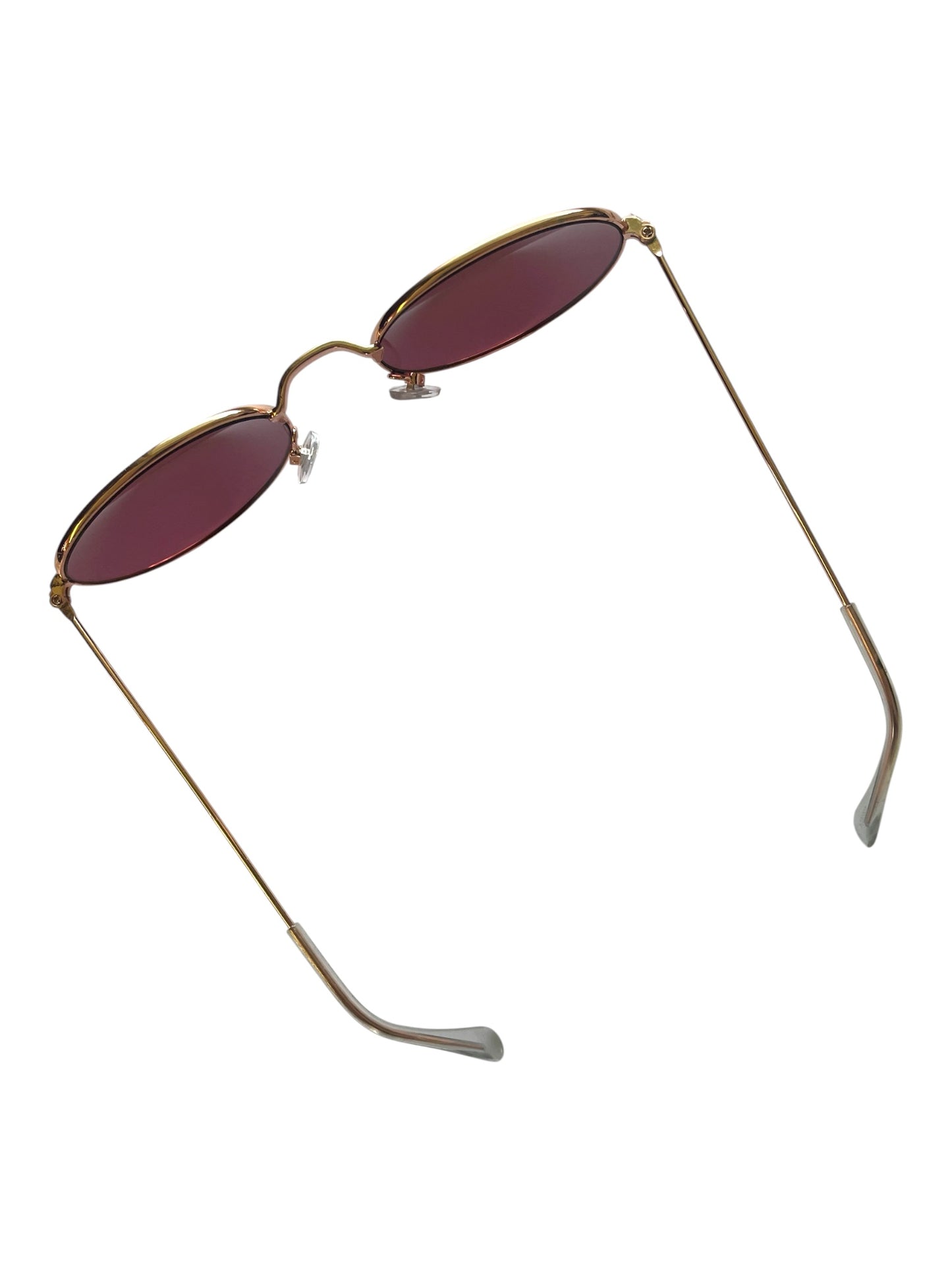 Pink shade retro sunglasses with gold frames