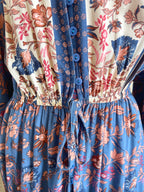 Dreamcatcher Bohemian Style Blue Paisley Print LS Dress – Sz 8