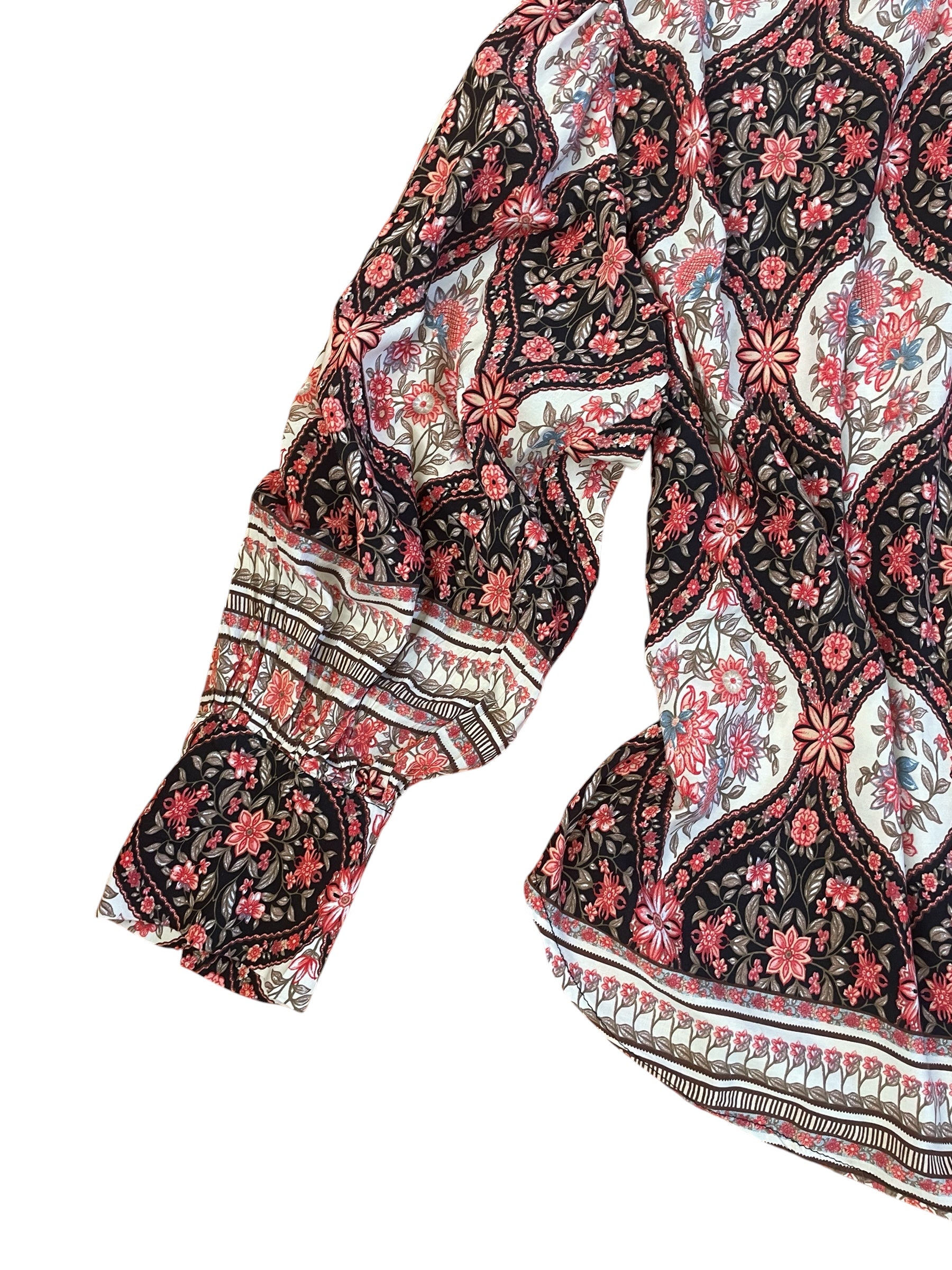 Floral patterned Long Sleeve Hippie Top