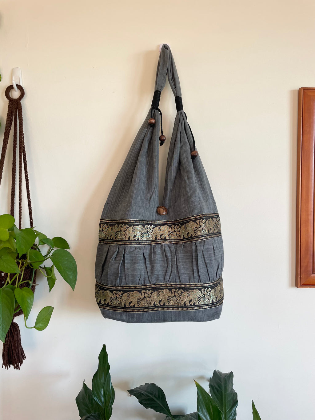 Hobo Style Elephant Cotton Bag