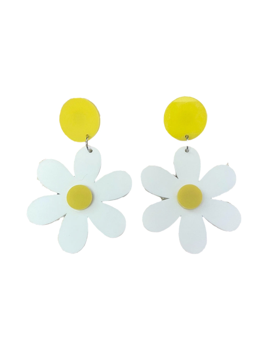 Yellow/White 1960s/1970s inspired flower earrings