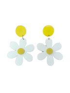 Yellow/White 1960s/1970s inspired flower earrings