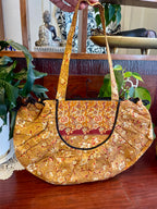 Cotton Print Shell Hobo Bag