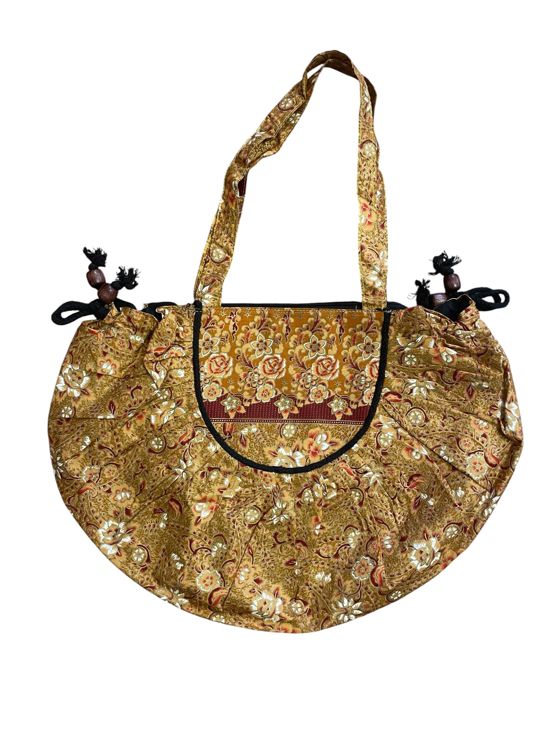 Cotton Print Shell Hobo Bag