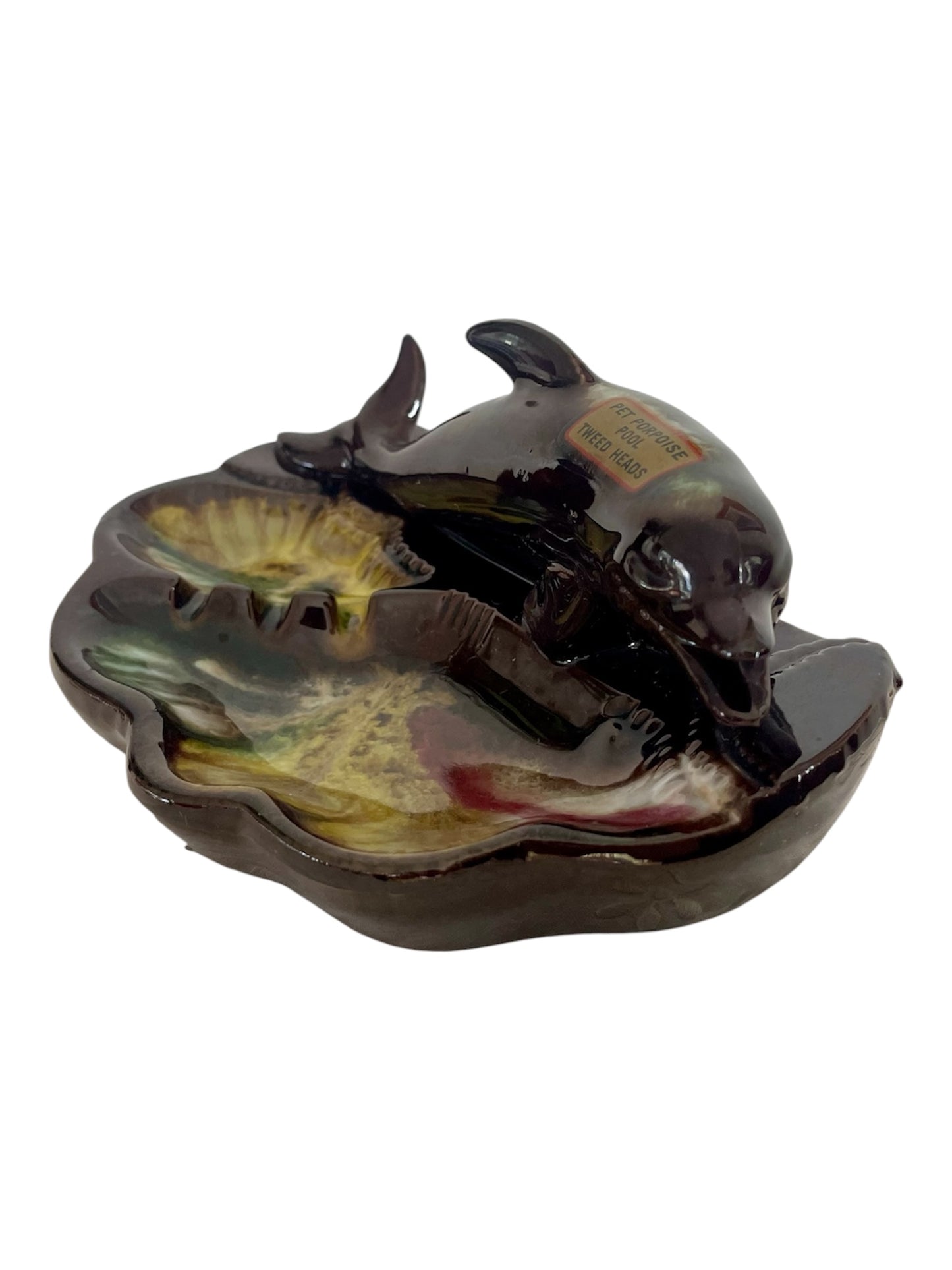 Vintage Ceramic Tweed Heads Dolphin Ashtray