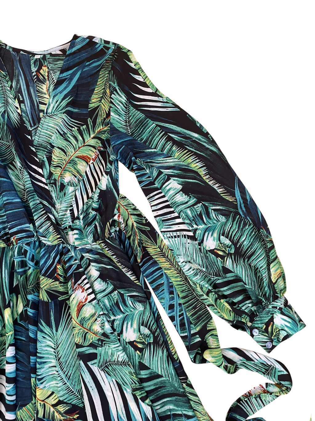 Tropical Long Sleeved Maxi Dress XL
