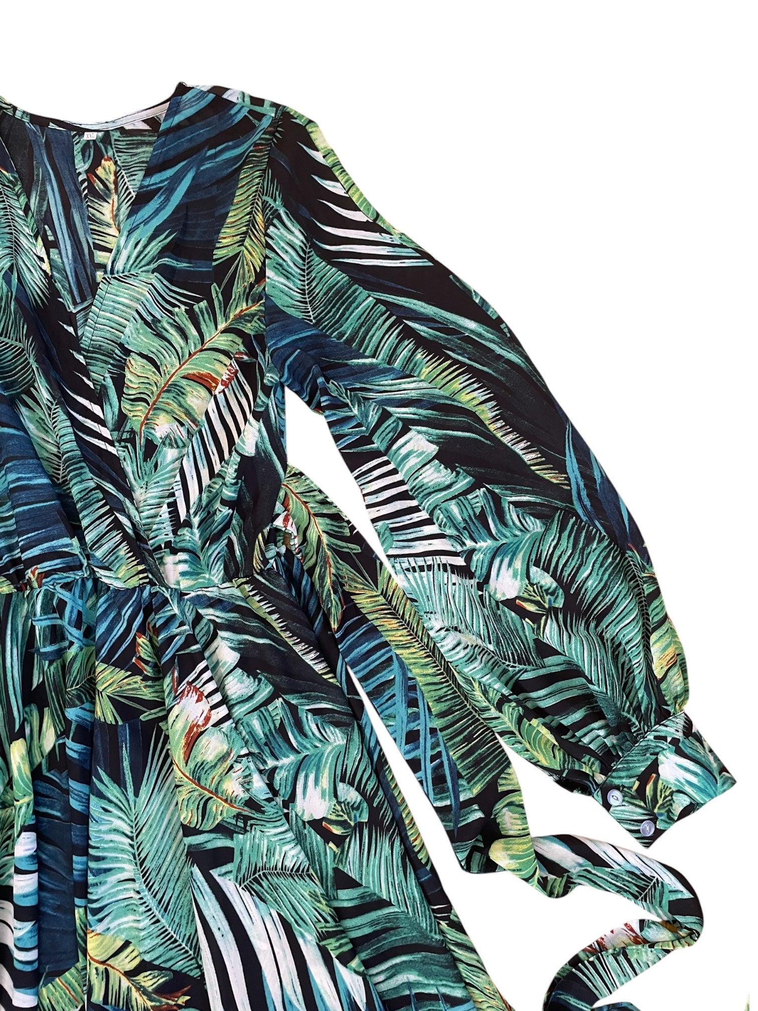 Tropical Long Sleeved Maxi Dress XL
