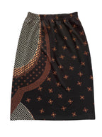 VTG 3/4 Brown & Black pattern skirt