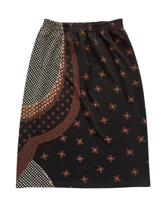 VTG 3/4 Brown & Black pattern skirt