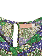 Blue/Green Retro Floral print 3/4 sleeve dress Sz 10