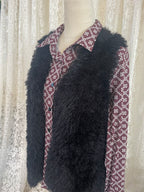 Black Faux Fur Vest Sz 14