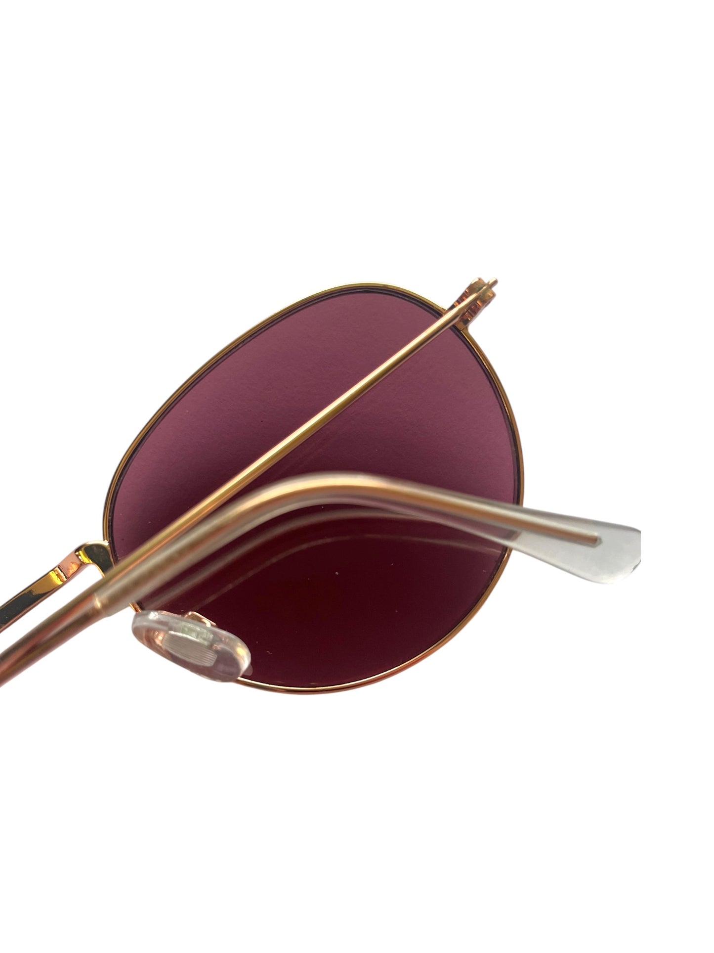 Pink shade retro sunglasses with gold frames