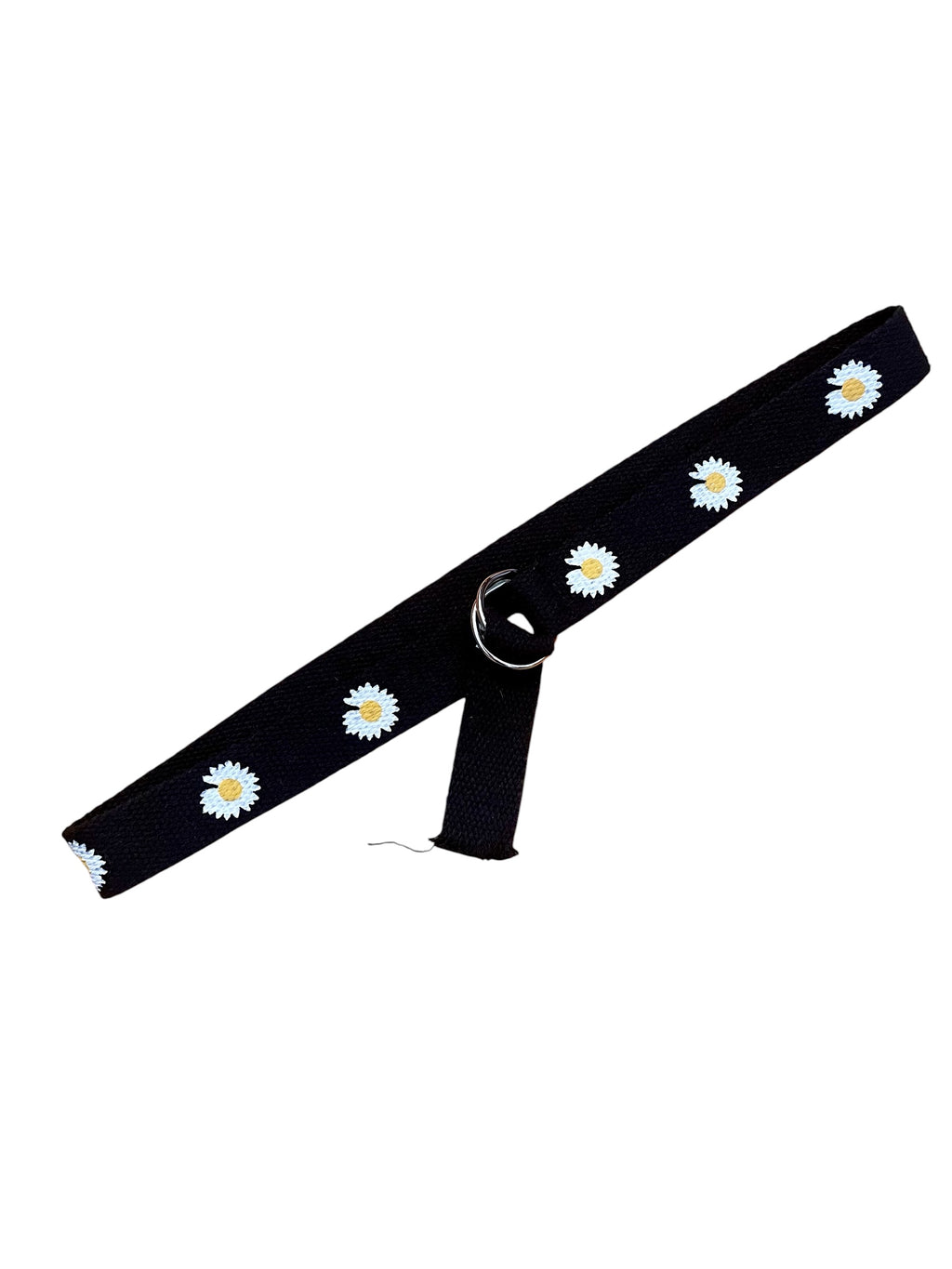 Black & White Daisy Woven Cotton Belt
