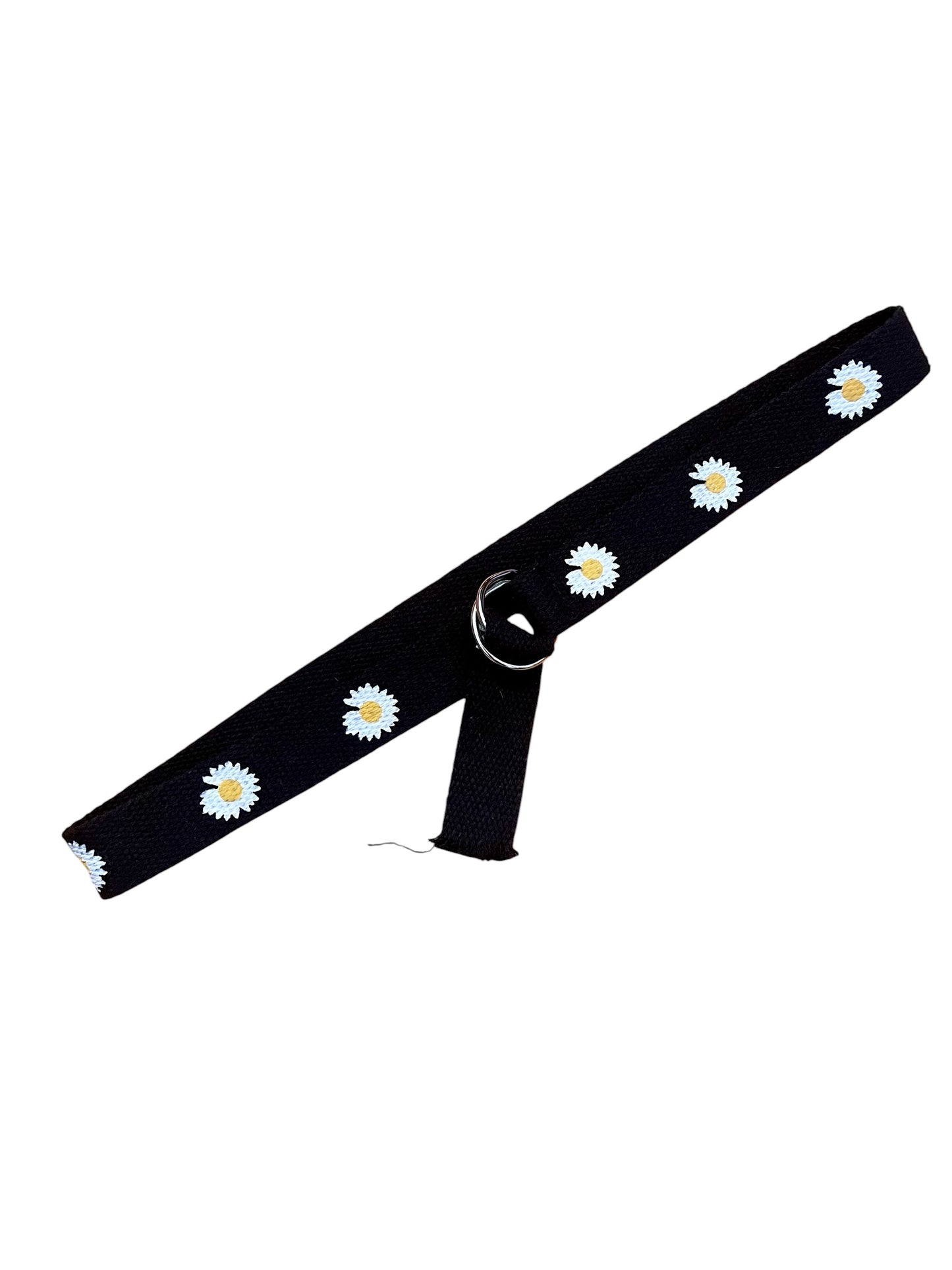 Black & White Daisy Woven Cotton Belt