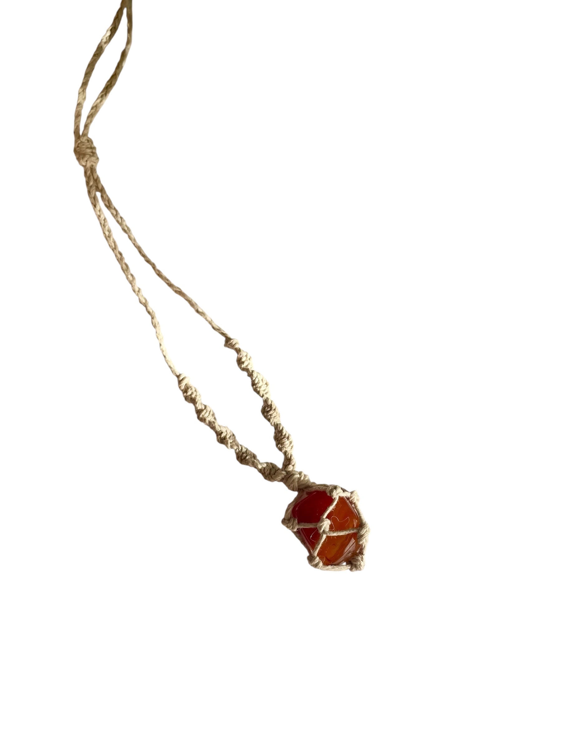 Hemp Necklace with Carnelian Tumble