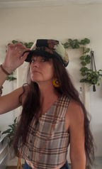 Retro Patchwork Newsboy Cap