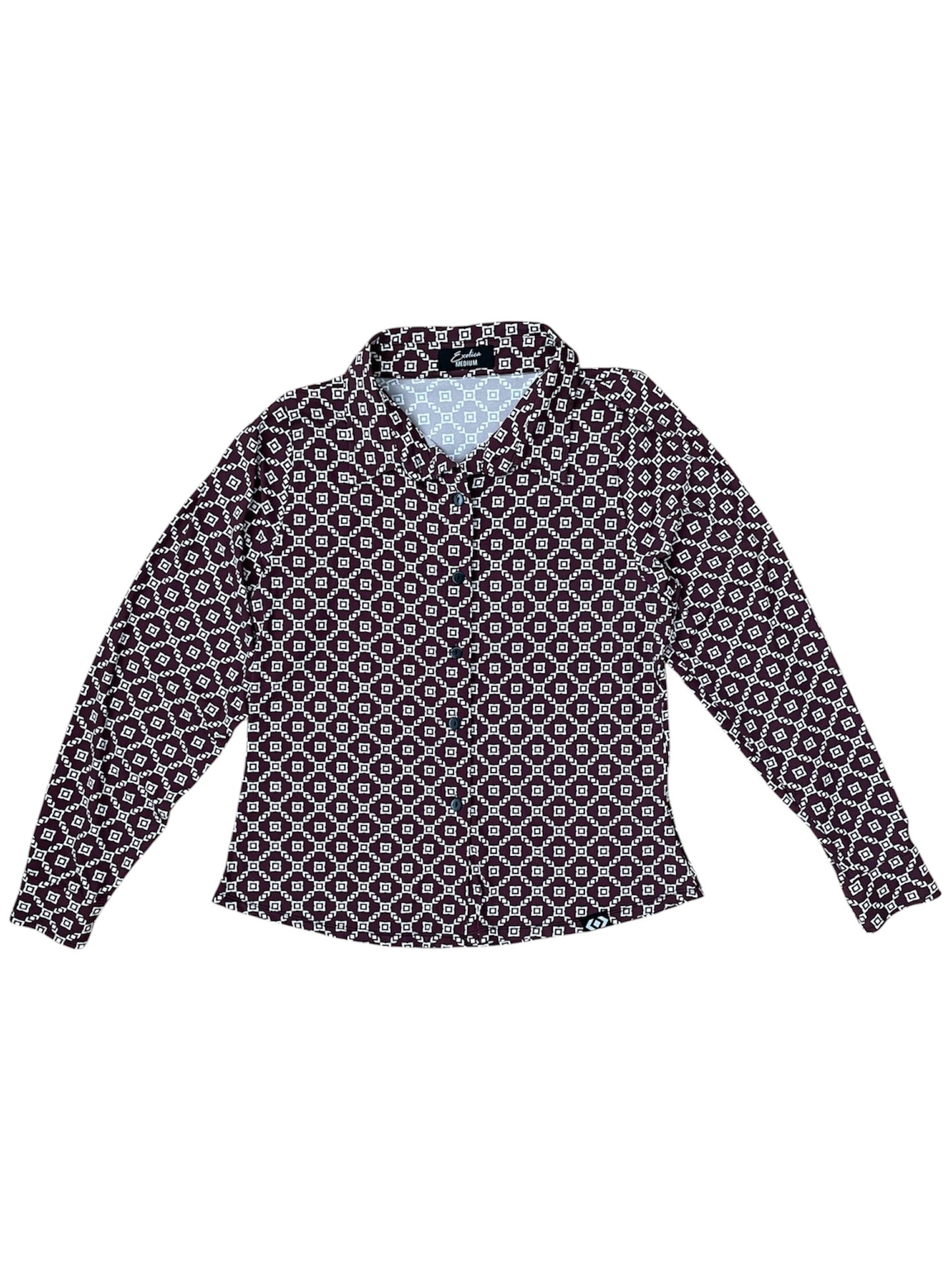 Retro Geometric Pattern Long Sleeve Shirt