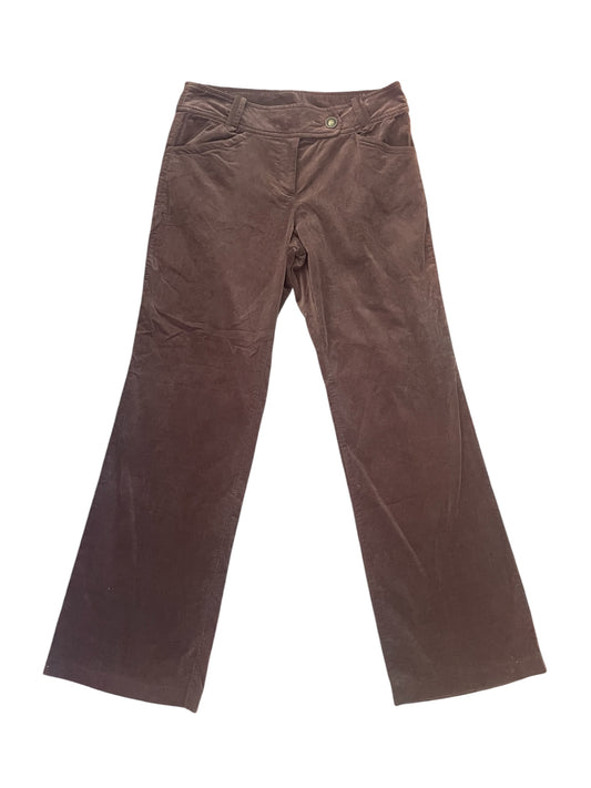 Chocolate Brown Wide Leg Velvet Feel Trousers
