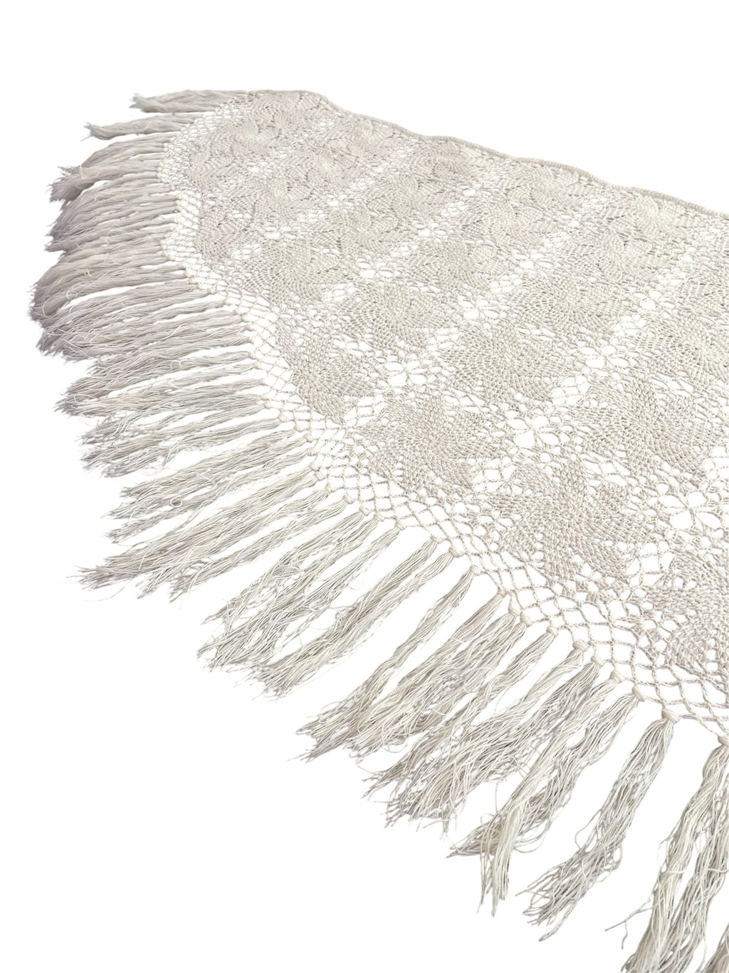 PL cream crochet vintage shawl