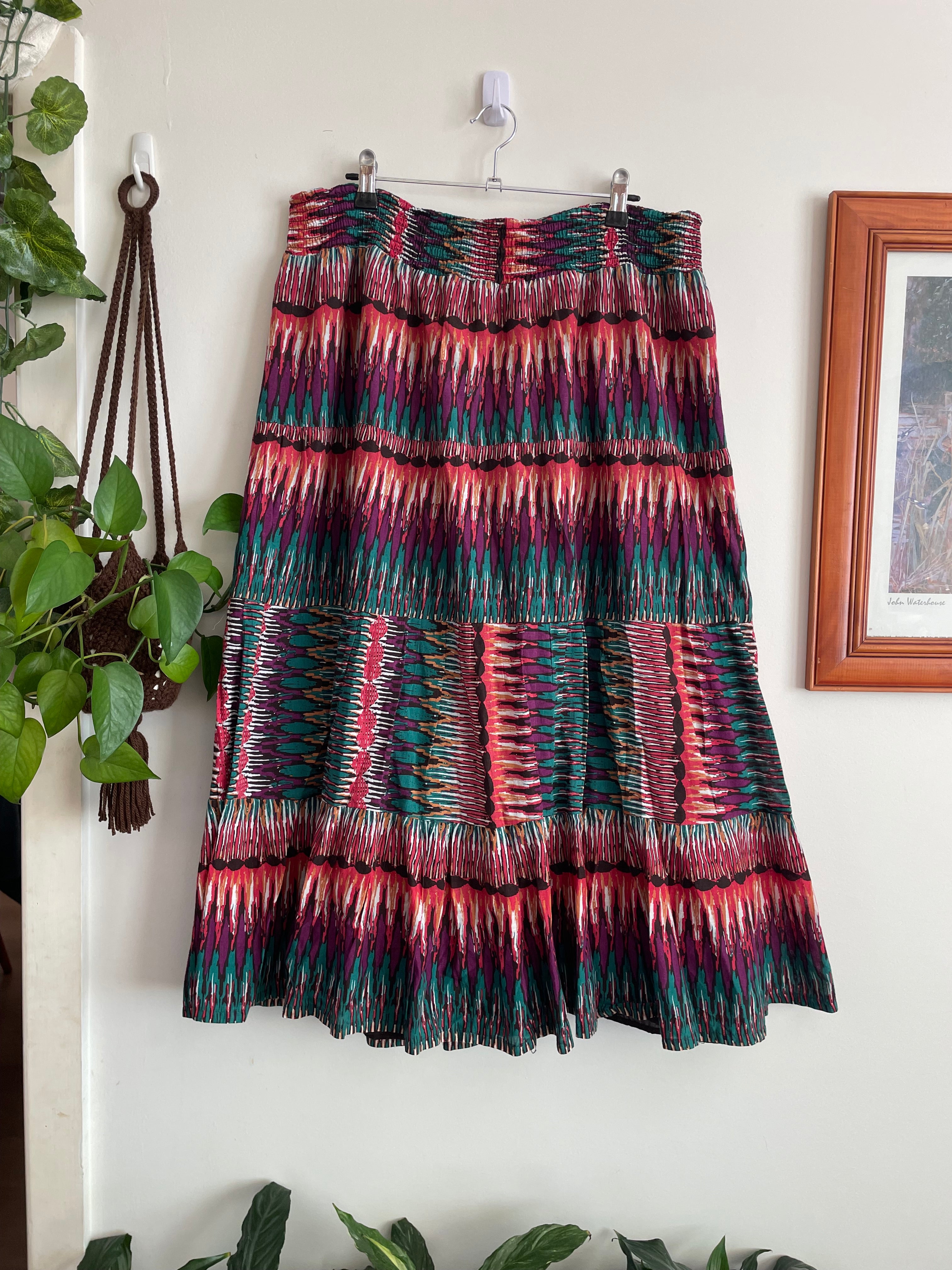 Tribal print Midi Skirt