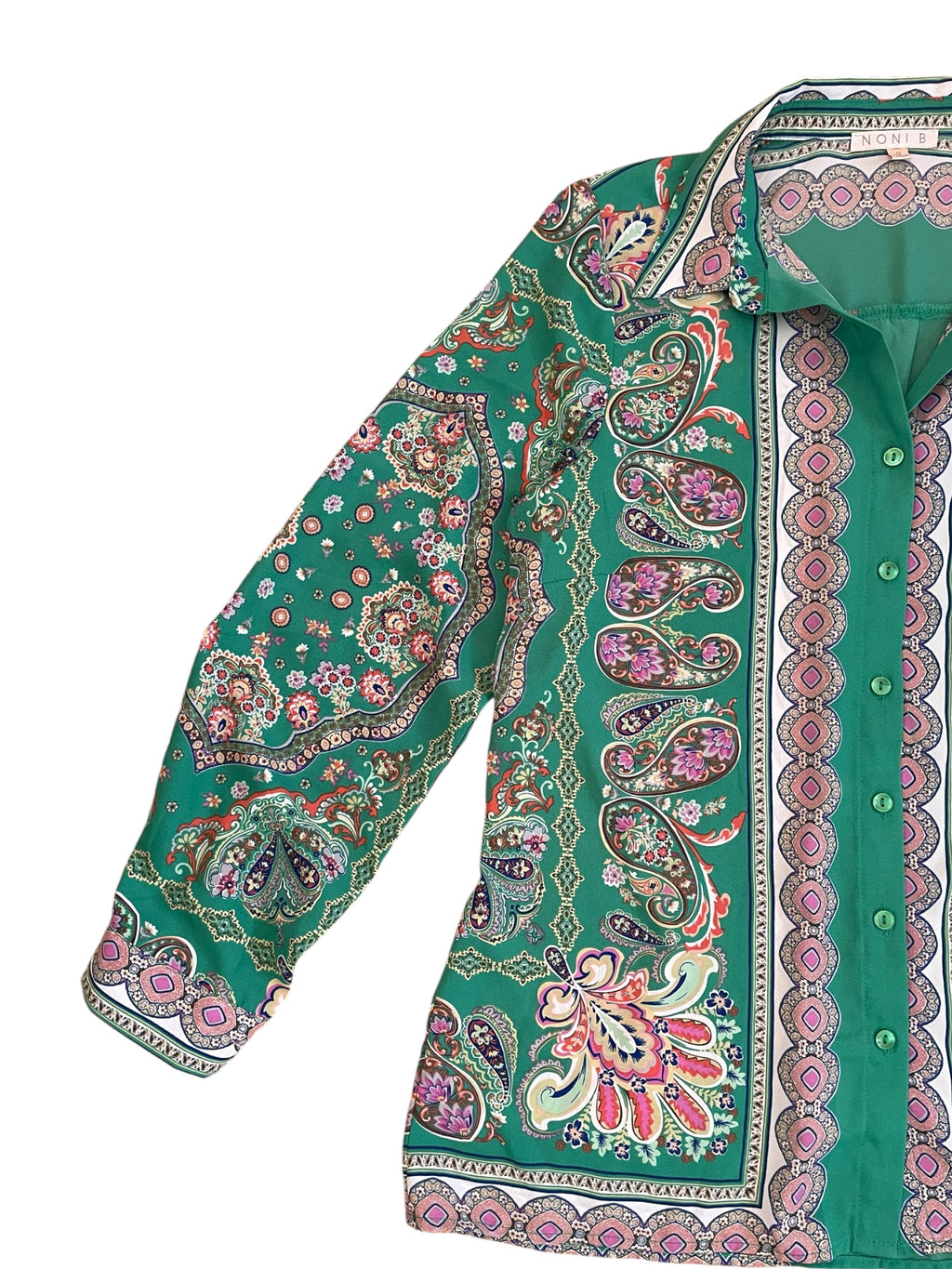 Retro Paisley Button up Blouse Sz 12