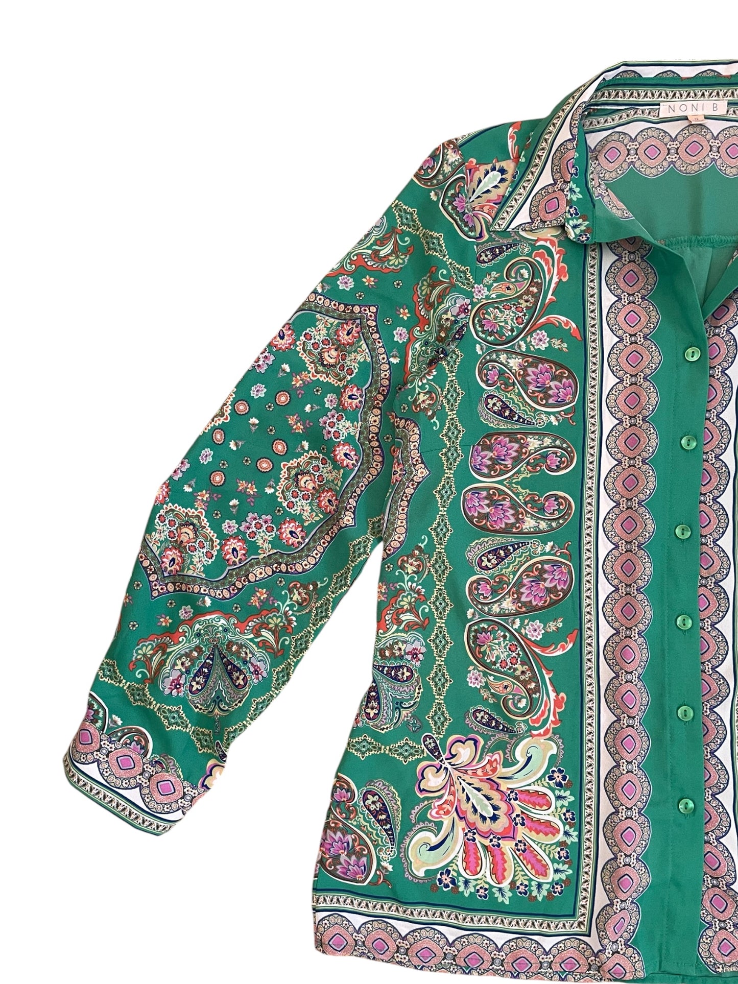 Retro Paisley Button up Blouse Sz 12