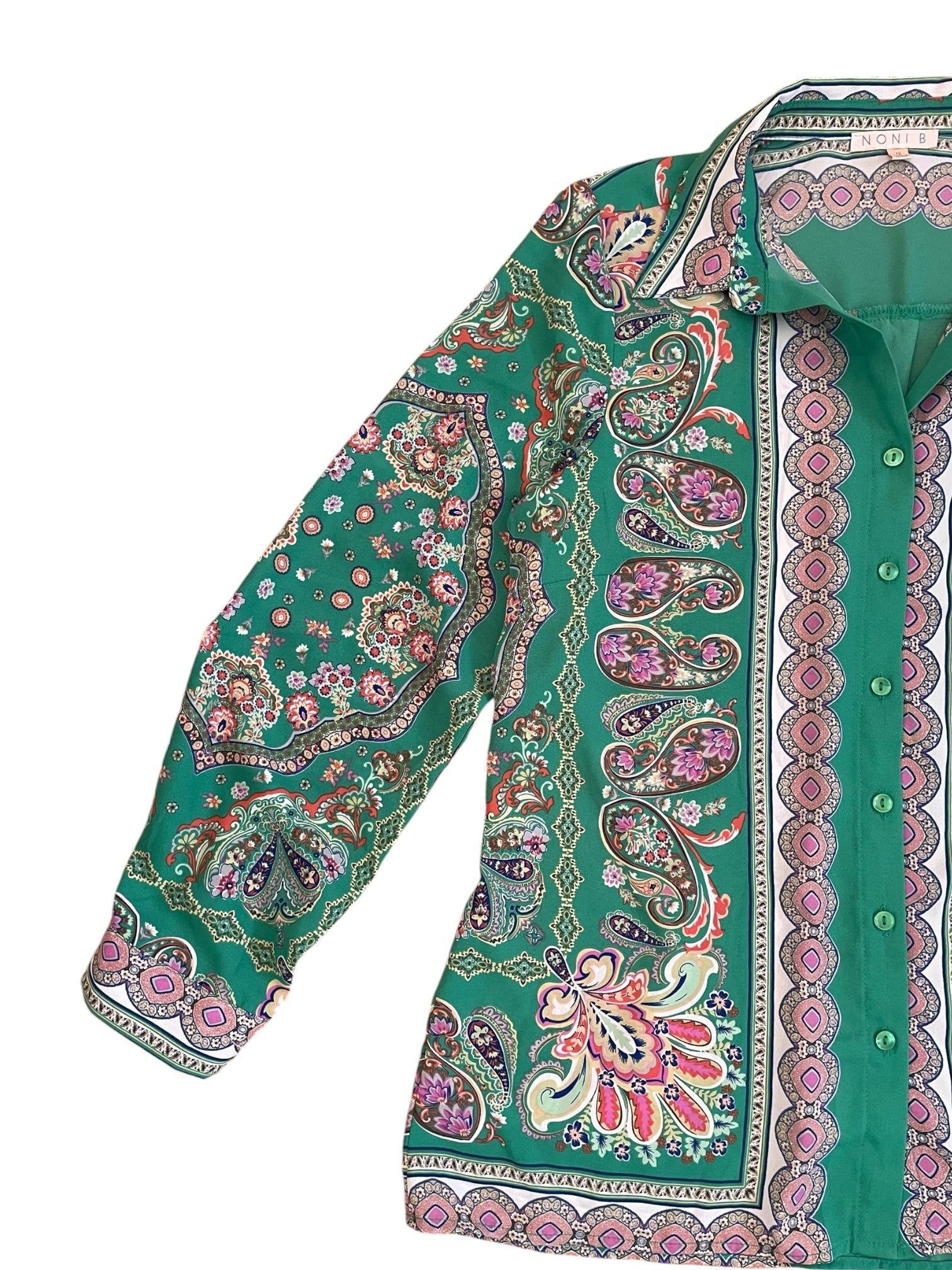 Retro Paisley Button up Blouse Sz 12