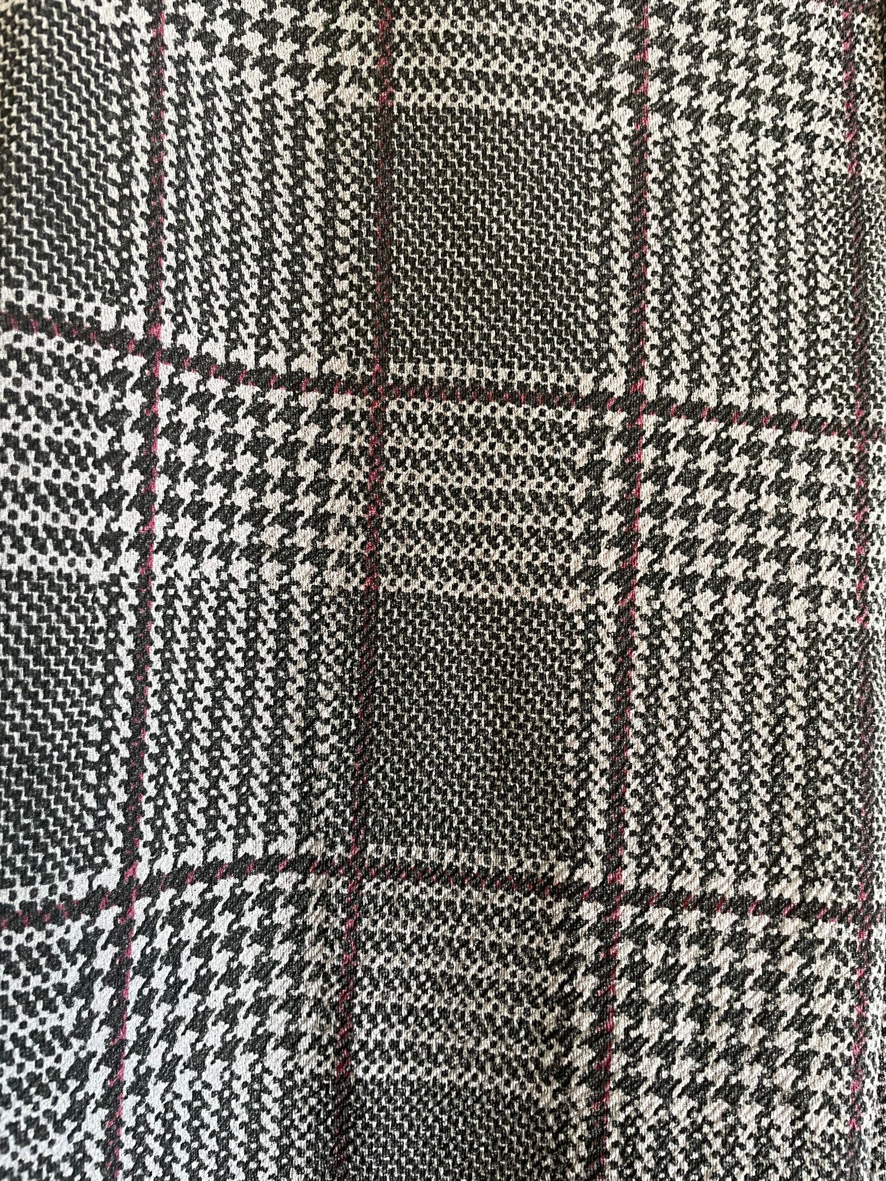 Plaid & Houndstooth Stretch Flare Pants